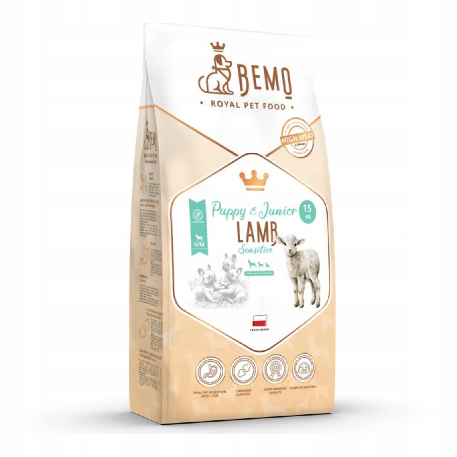 Suché krmivo pro štěňata Bemo Junior 15 kg S/m hypoalergenní jehněčí maso