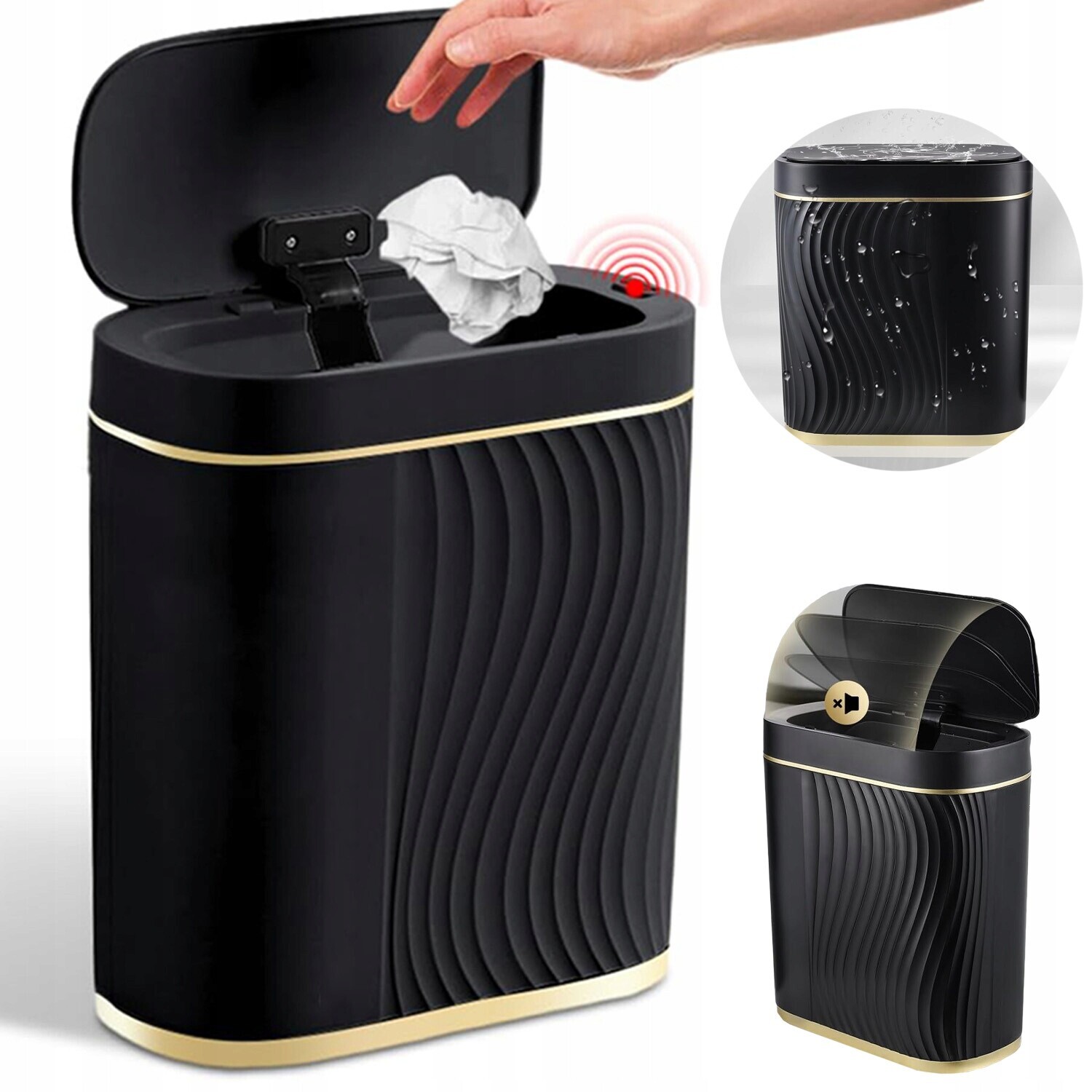 Bezdotykový Odpadkový Koš 8 L S Manuálním Ovládáním Do Pracovny