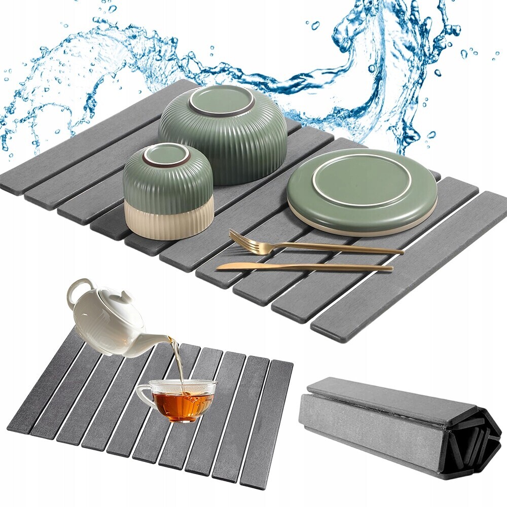 rohož z křemeliny 60x40 cm, rychlé vstřebávání vody, šedá