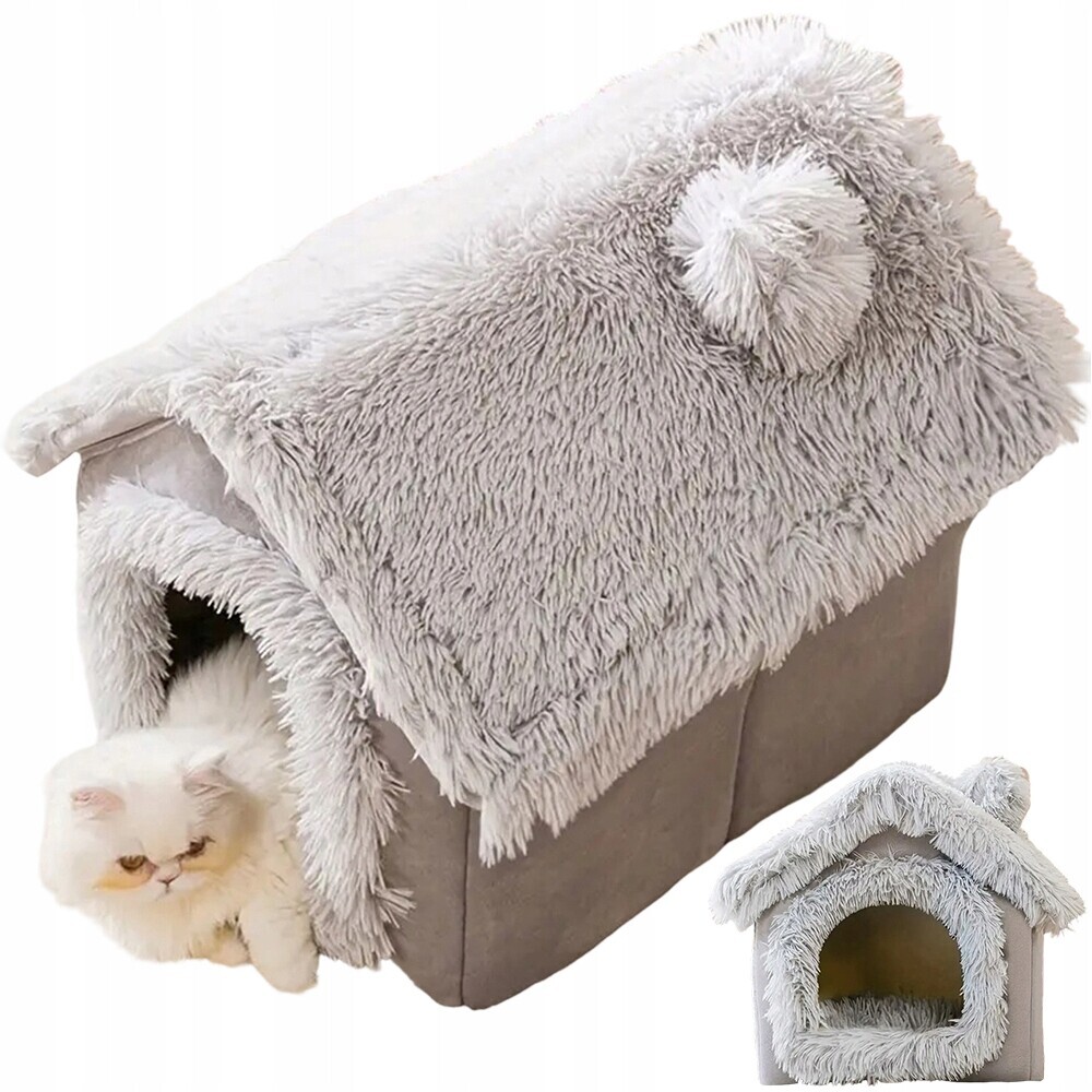 Domeček Pro Kočky Pelíšek Plyšová Budka Měkká Kotec Polštář Budka Potah