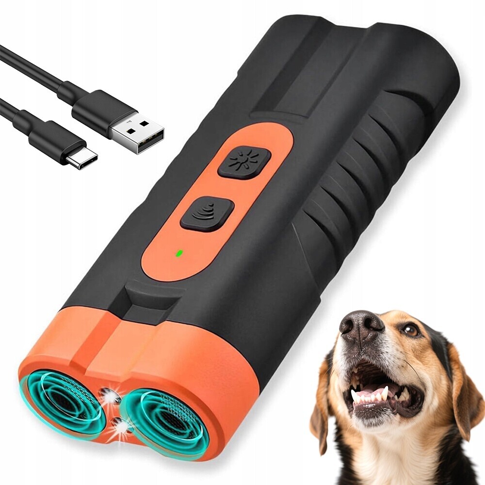 Ultrazvukový protištěkací odpuzovač psů Treser Tresura s baterkou