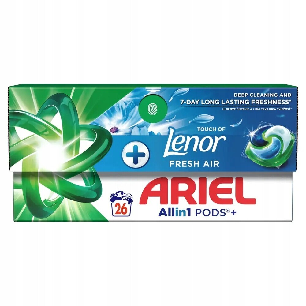 Kapsle na praní Ariel Pods Touch of Lenor Fresh Air Box 26 Ks