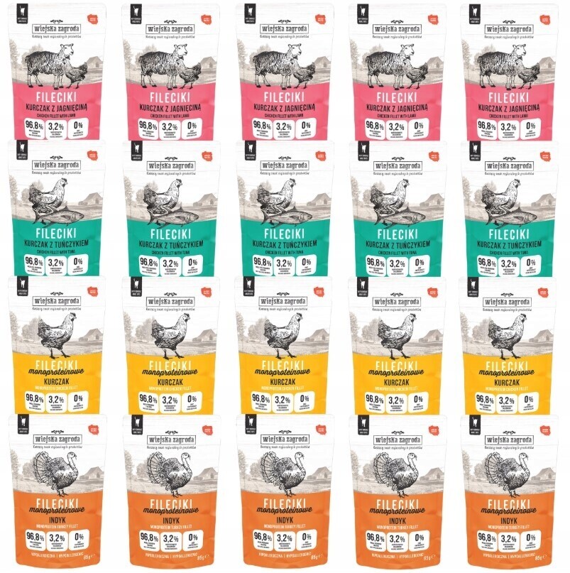 Wiejska Zagroda krmivo pro kočky Filetky Mix Chutí 20x85 g