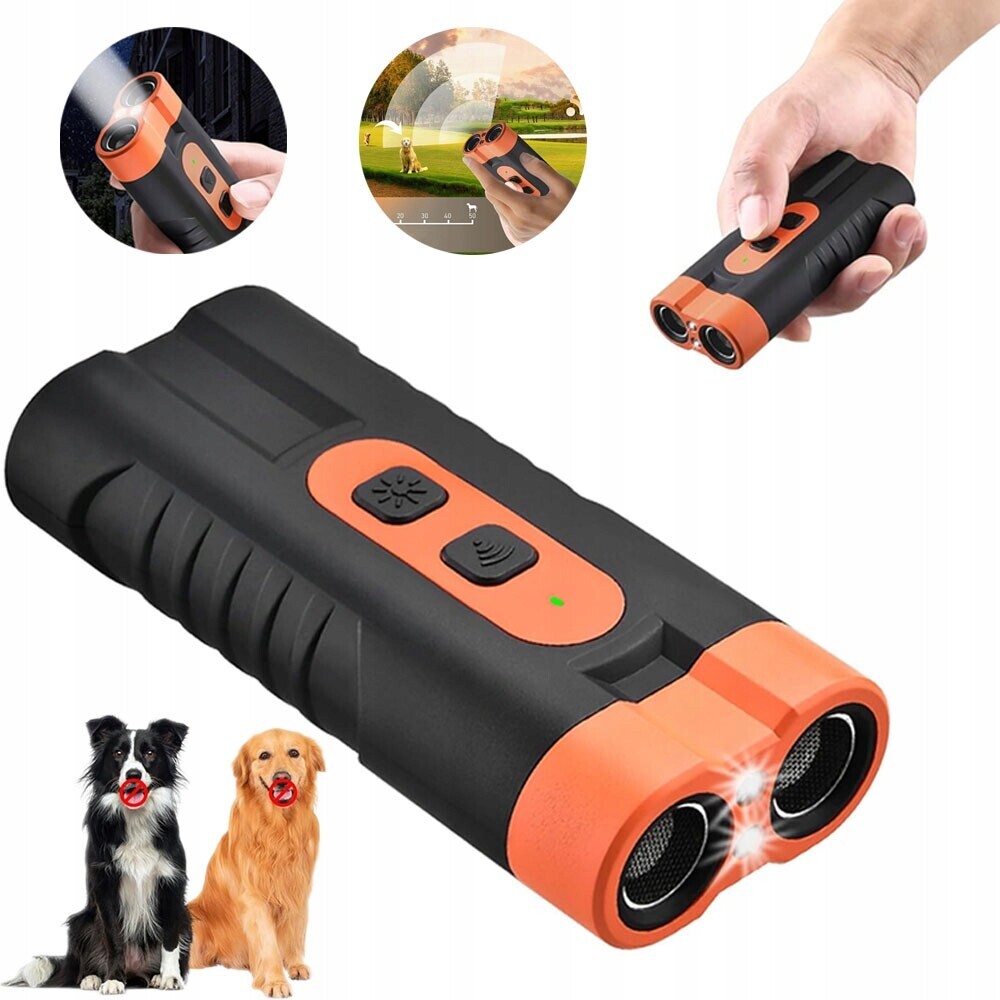 Ultrazvukový Ovladač Pro Psy 15-40 Khz Oranžový S Tlačítkem A Led