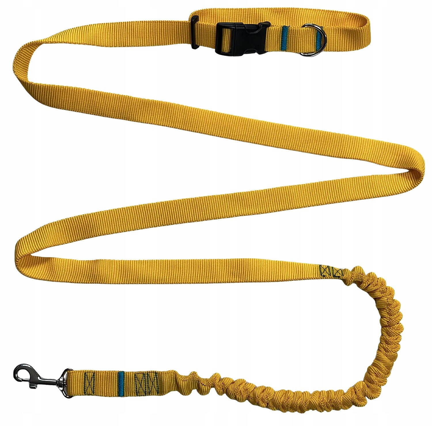 Vodítko pro psa s tlumičem 480 cm Žlutá Nastavitelná HandsFree Vyrobeno v Polsku