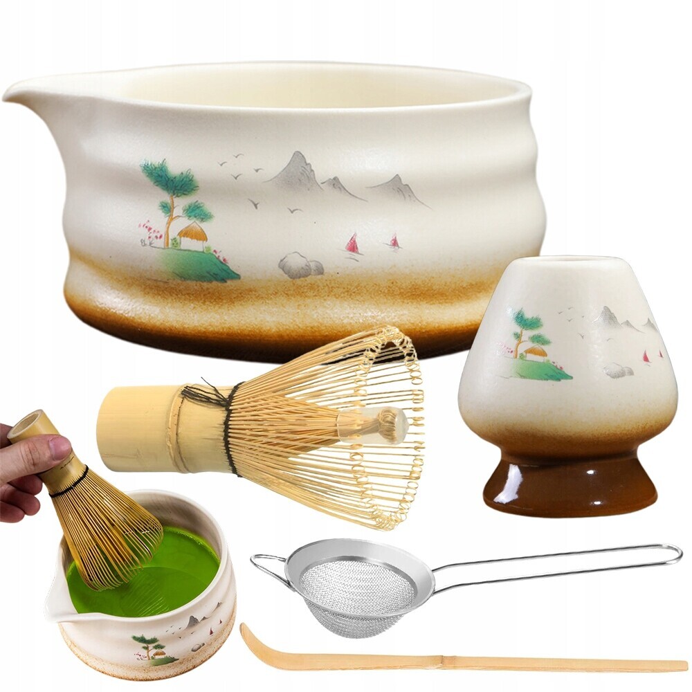 Sada na čaj Matcha, snadné nalévání, protiskluzová základna