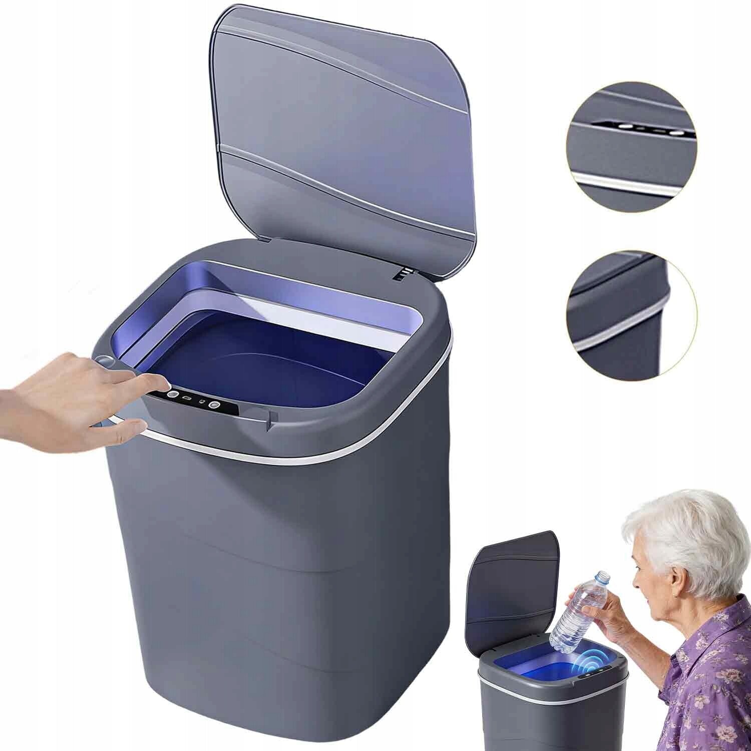 odpadkový koš s pohybovým senzorem 17 l, bezdotykový, obdélníkový