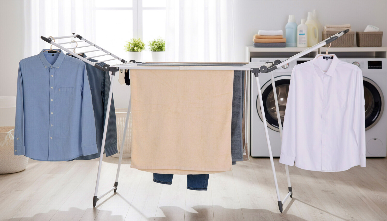 Sušák Na Prádlo, Výsuvná, Teleskopická Harmonika, Bílá