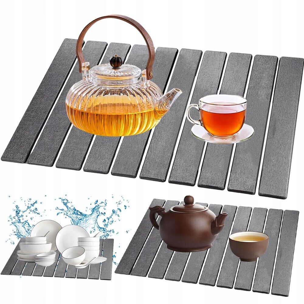 šedá odkapávací podložka z křemeliny, univerzální design 60x40