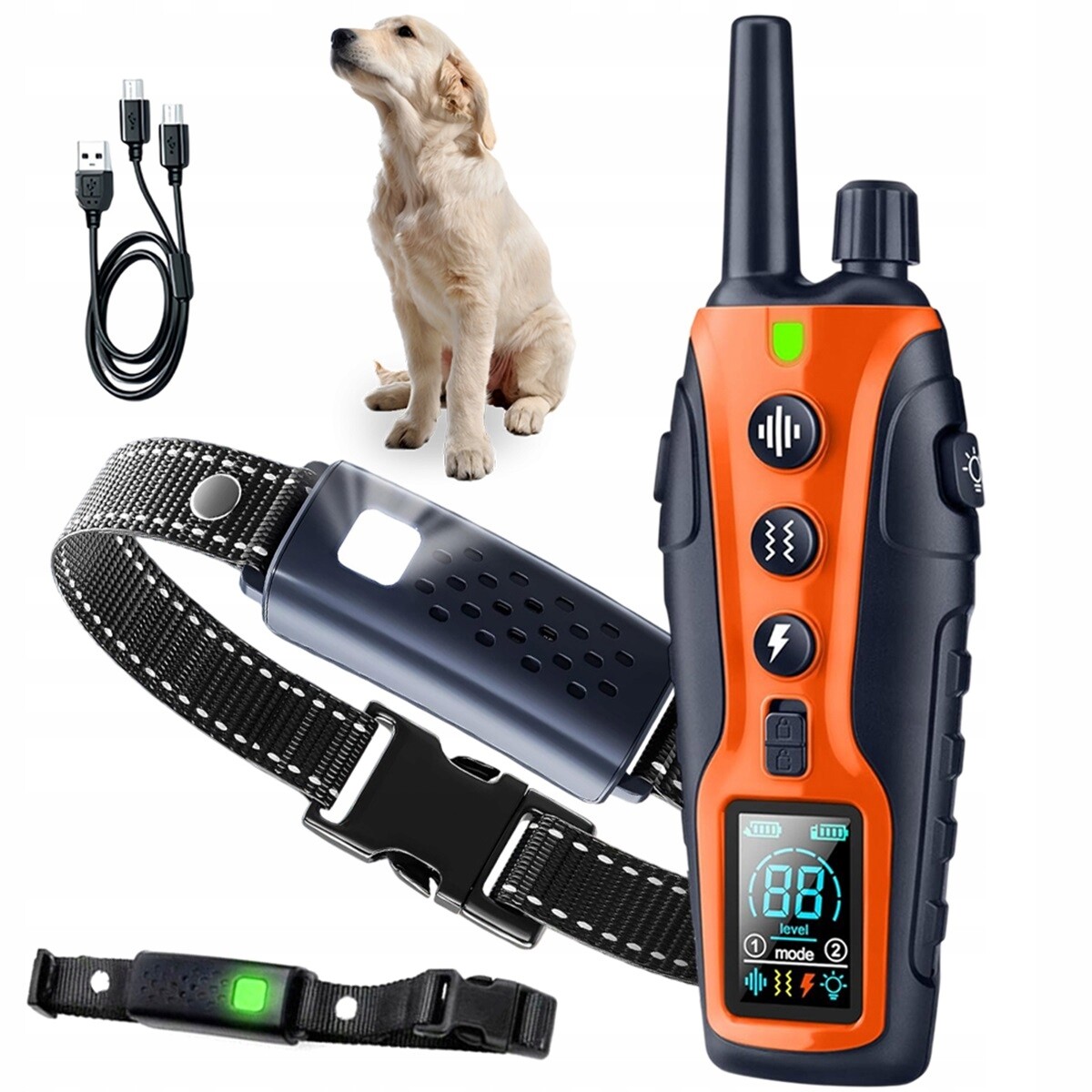 Voděodolný Elektrický Obojek 500 Mah S Dálkovým Ovládáním 1000 M, Dosah Led 4-61 CM, Psi