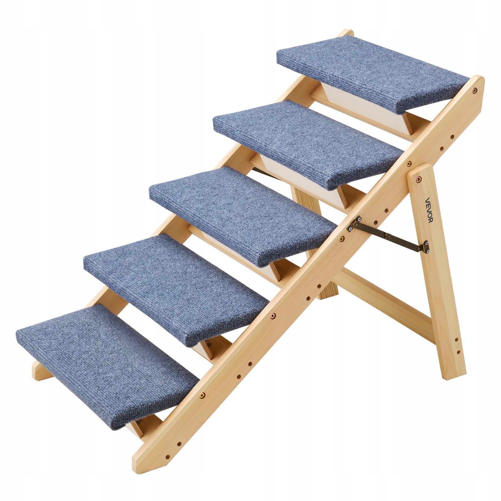 Vevor Schody pro psa 5-stupňové Nosnost 68 Kg Skládací schody pro zvířata