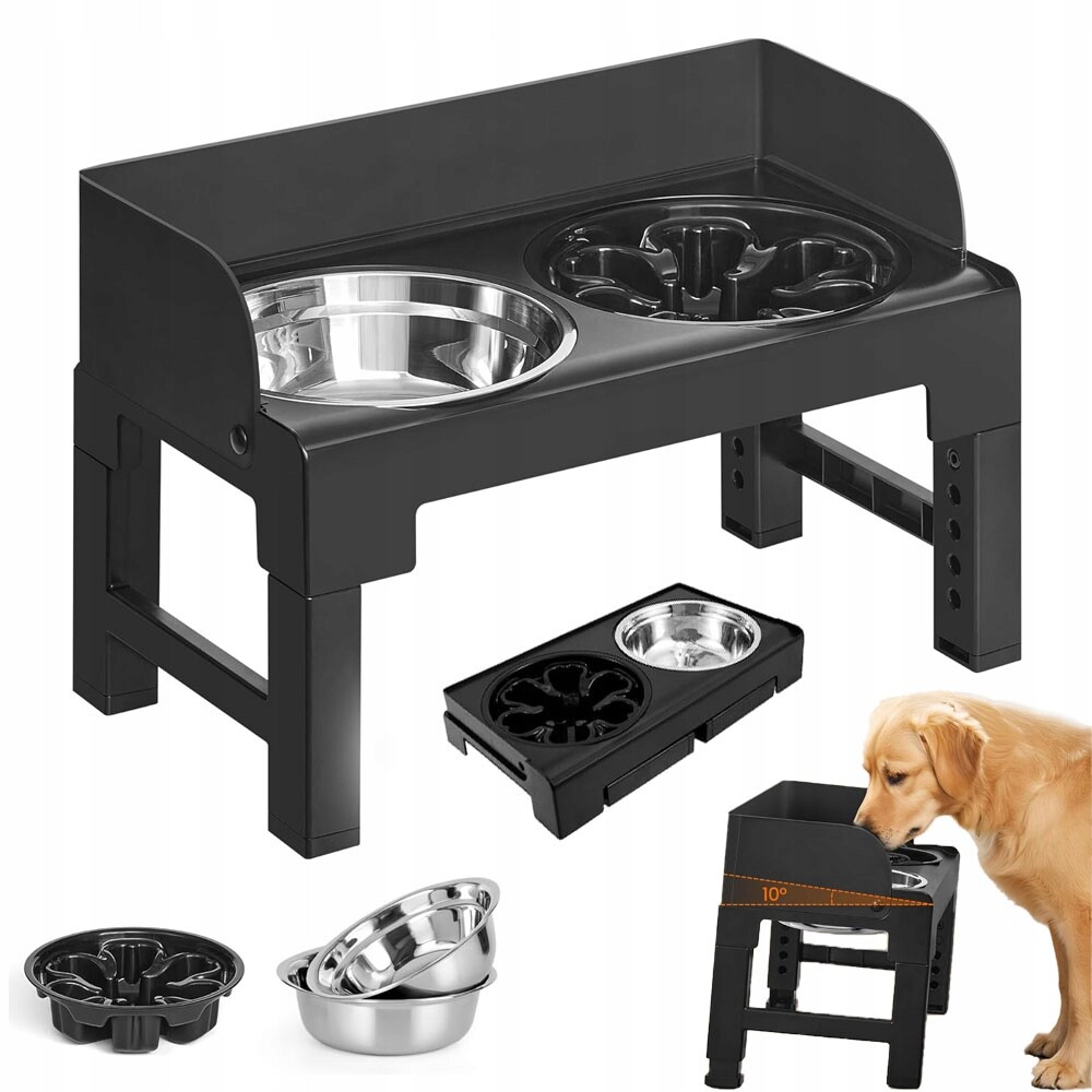 Miska s nastavitelnou výškou 28.5-36.5 cm pro psy s ocelí 304