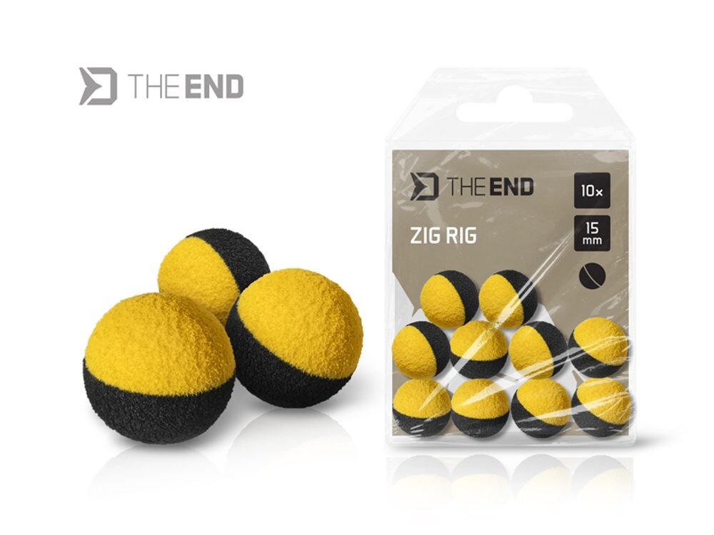 Delphin Pěnové Pop-Up TheEND Zig Rig černo-žluté 10ks - 12mm