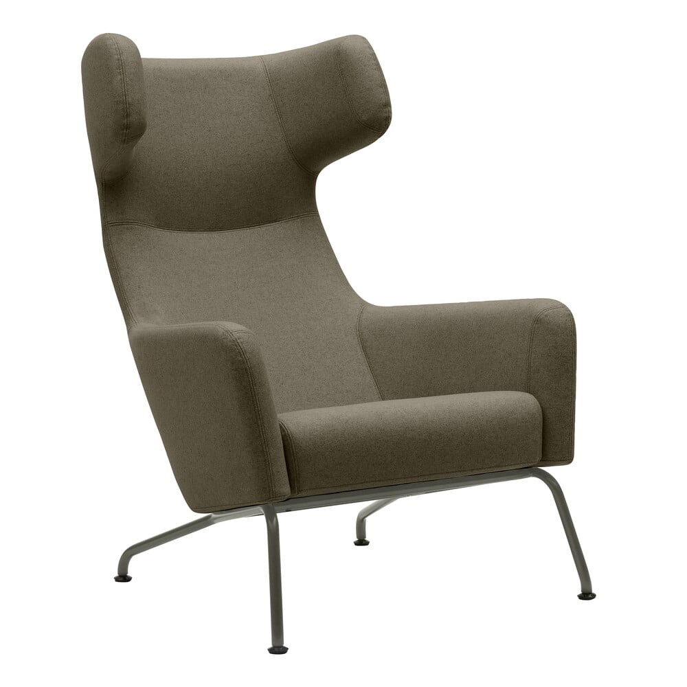 Hnědé křeslo ušák se šedými nohami Softline Havana