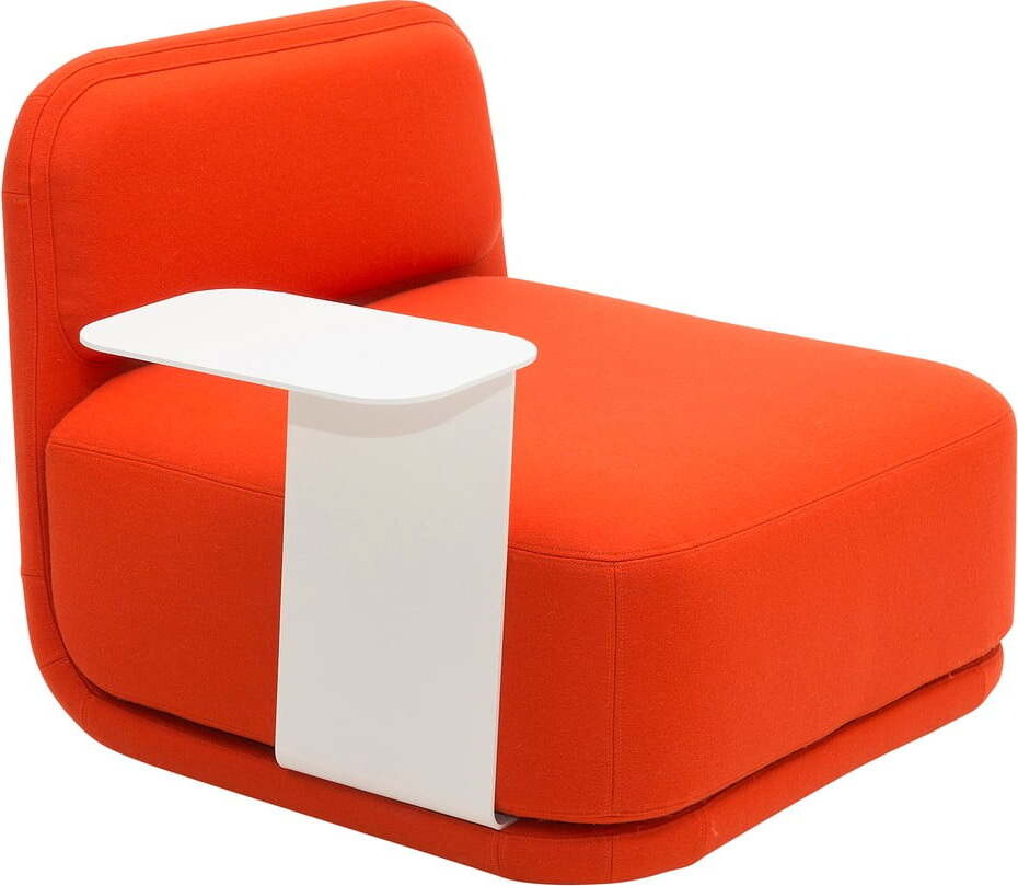 Oranžové křeslo s bílým kovovým stolkem Softline Standby Low + Side Table