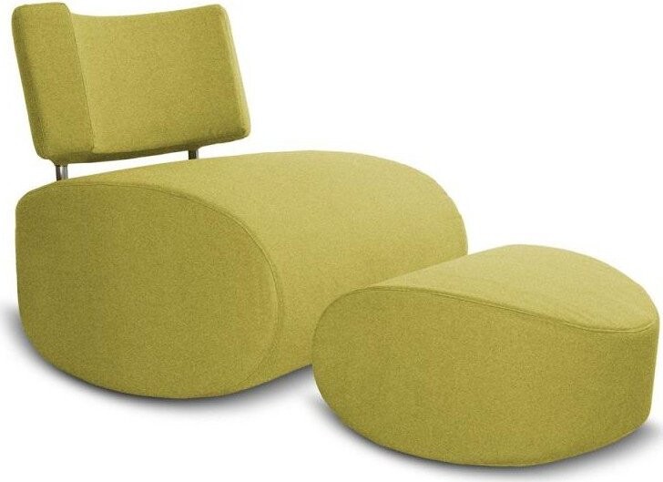 Žluté houpací křeslo s podnožkou Softline Apollo