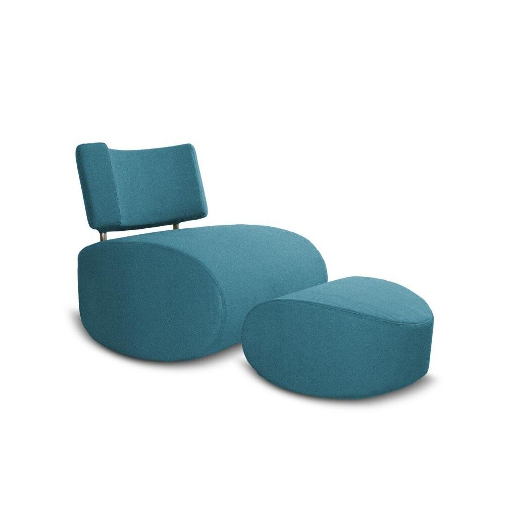 Tyrkysové houpací křeslo s podnožkou Softline Apollo