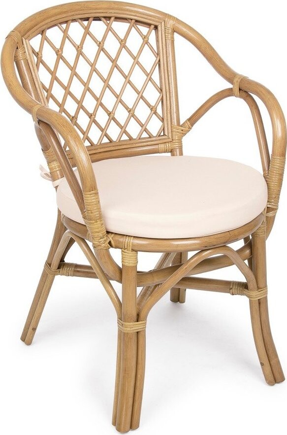 Dřevěná/ratanová zahradní židle v přírodní barvě Athina – Bizzotto