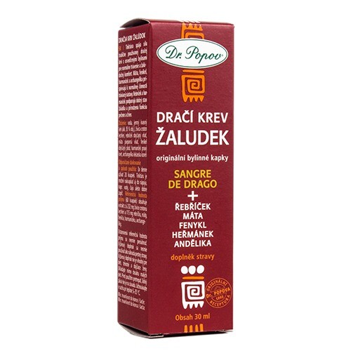 Tinktura Dračí krev  ŽALUDEK, 30 ml Dr. Popov