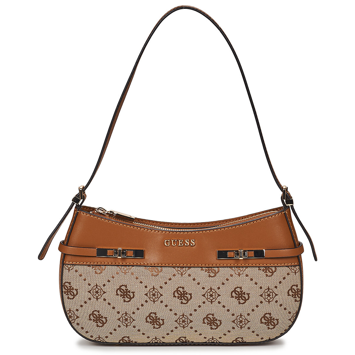 Guess  MELINDA LOGO SHOULDER BAG  Hnědá