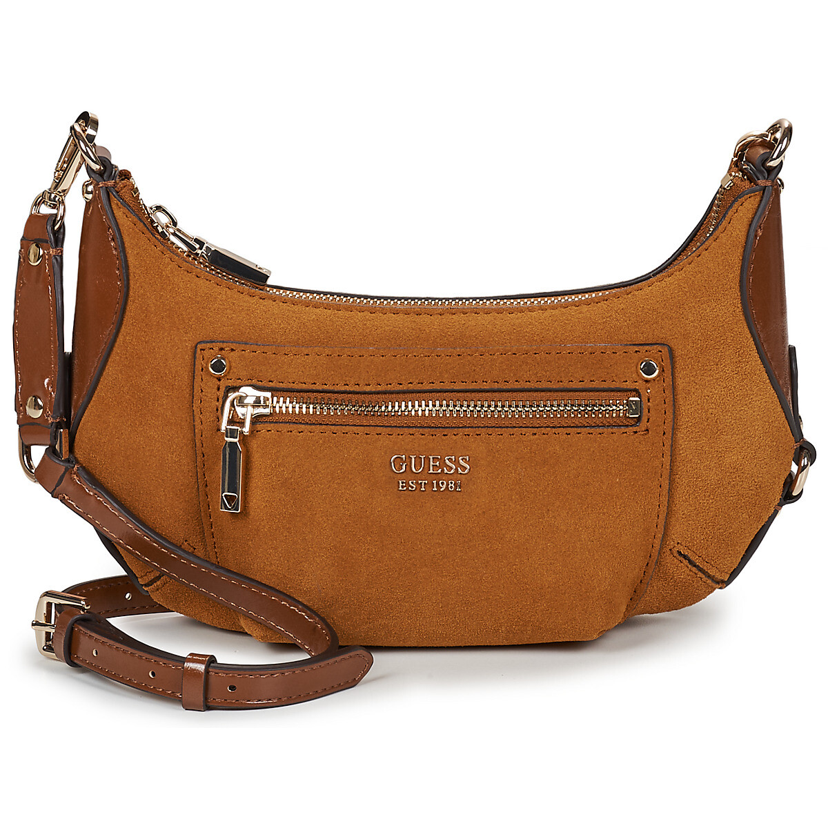 Guess  MARSHA MINI CROSSBODY LEATHER  Hnědá