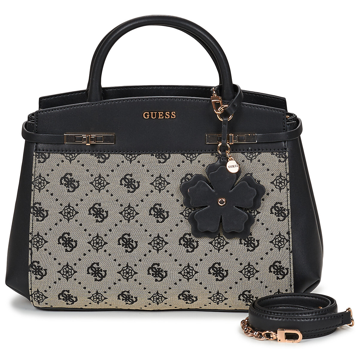 Guess  MELINDA LOGO TRI COMP SATCHEL  Černá