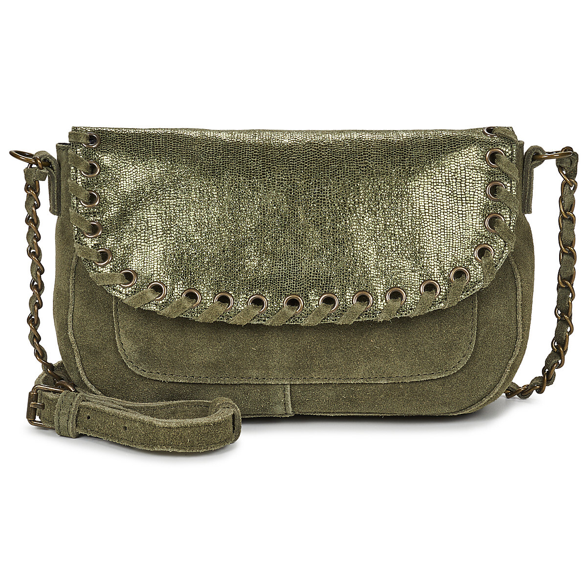 Pieces  PCBINIA SUEDE CROSS BODY  Khaki