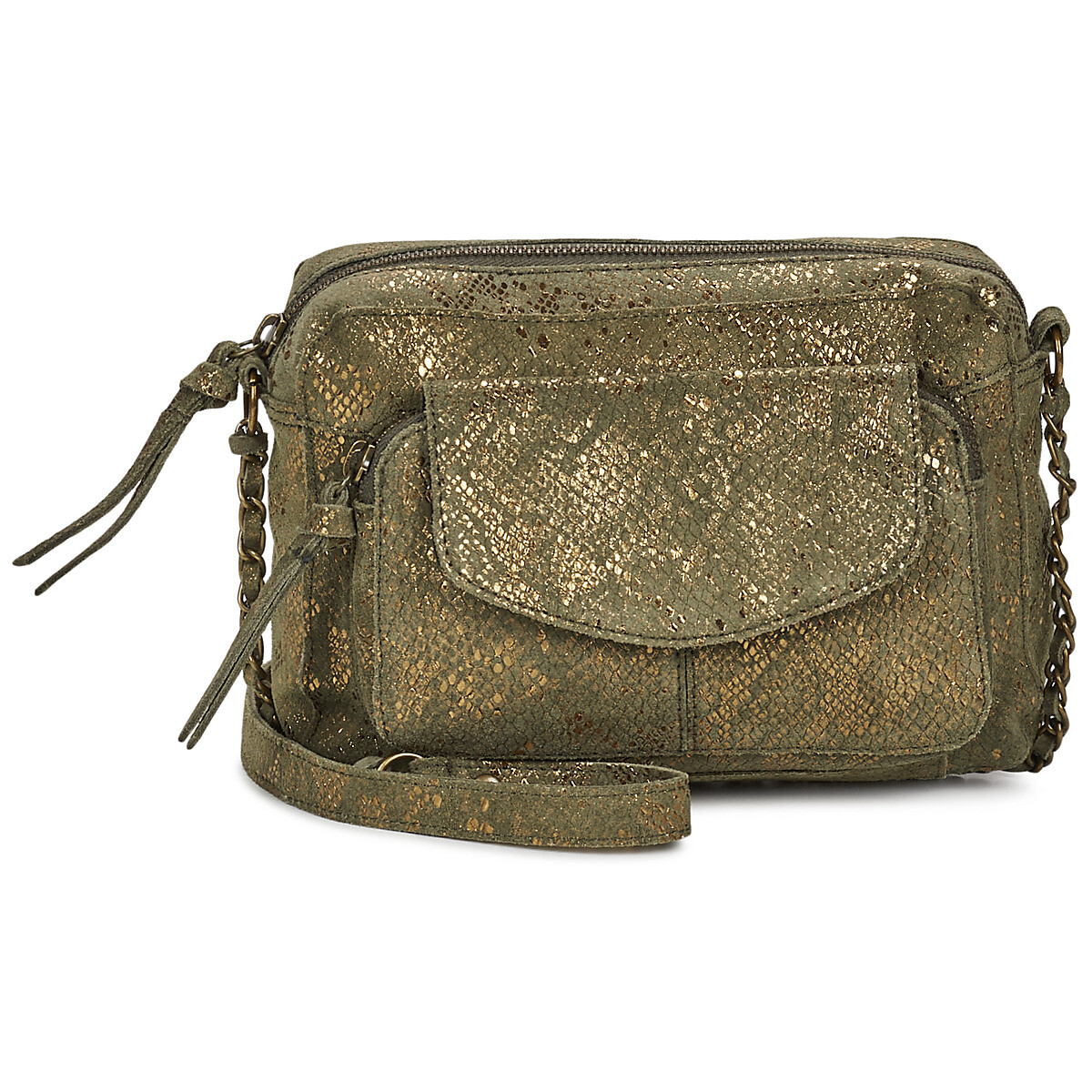 Pieces  PCNAINA LEATHER CROSS BODY  Khaki