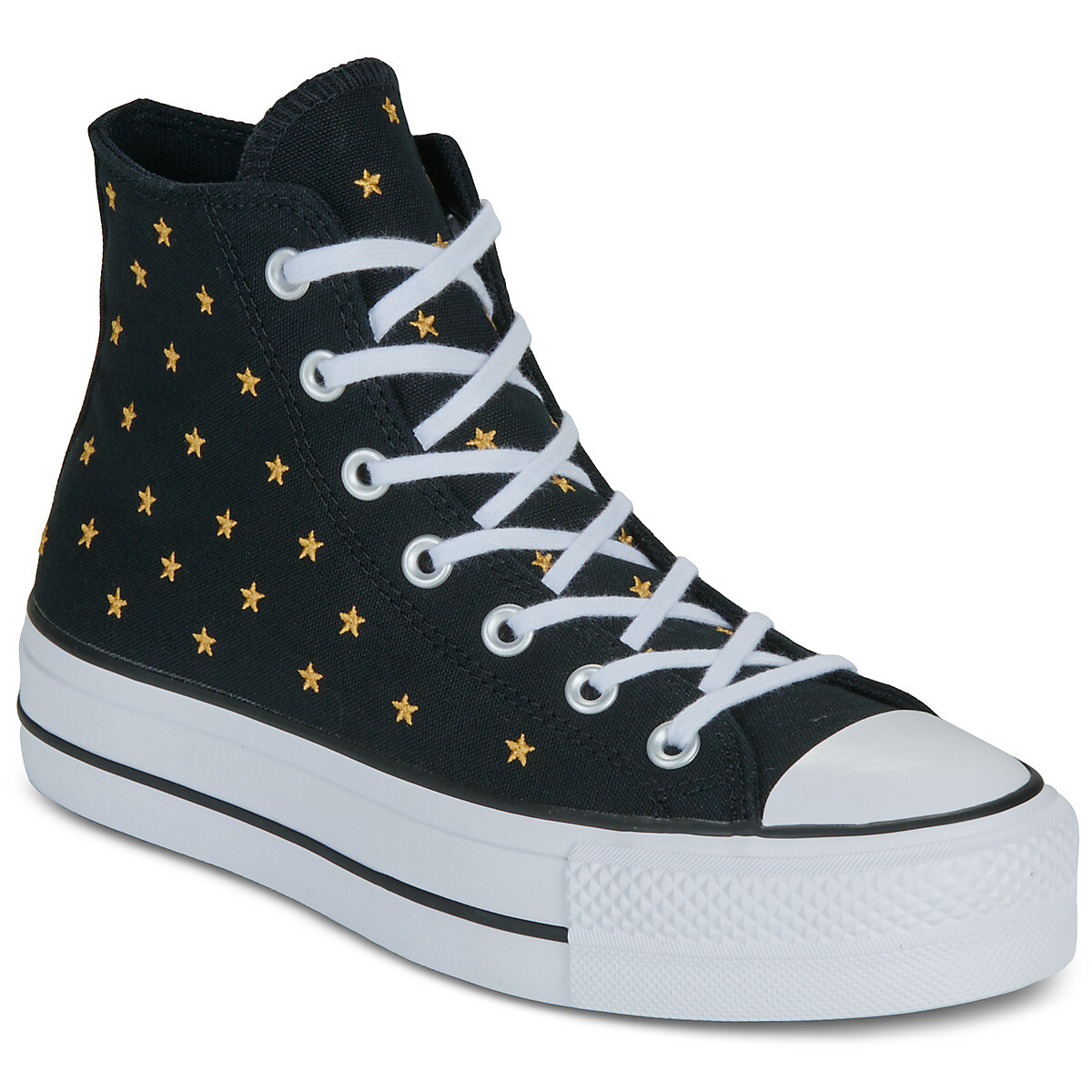 Converse  LIFT PLATFORM EMBROIDERED STARS  Černá
