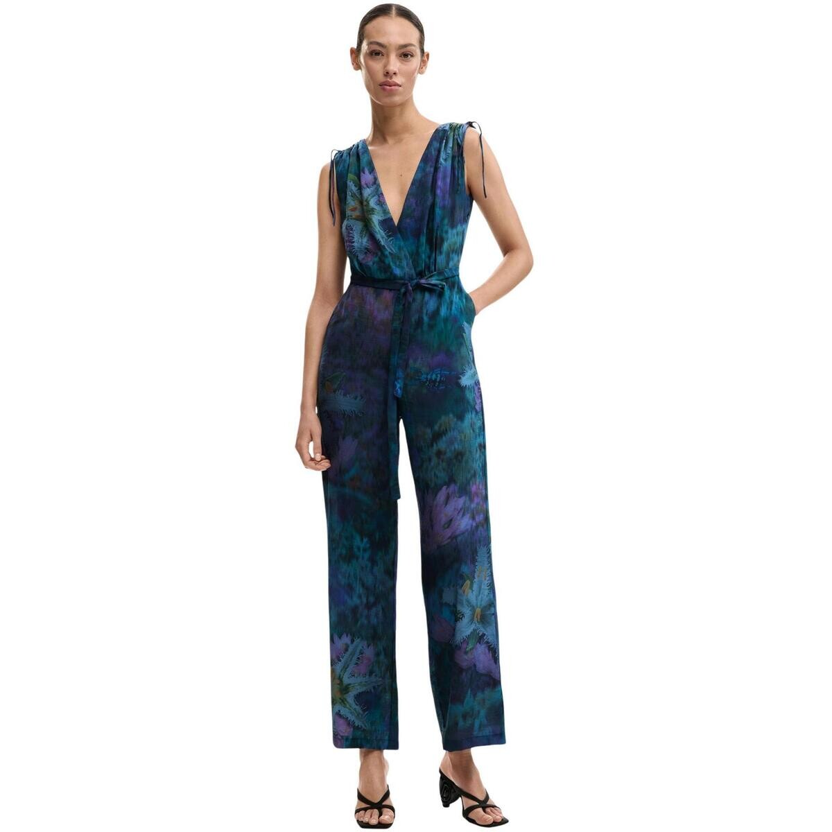 Desigual  JUMPSUIT_FLORESAZUL 26SWPW40  Modrá