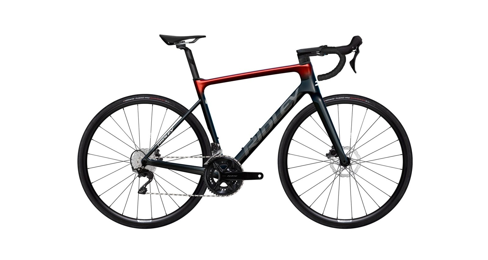 Ridley Falcn Shimano 105 - UD Carbon / Candy Red Metallic / Silver Velikost: S