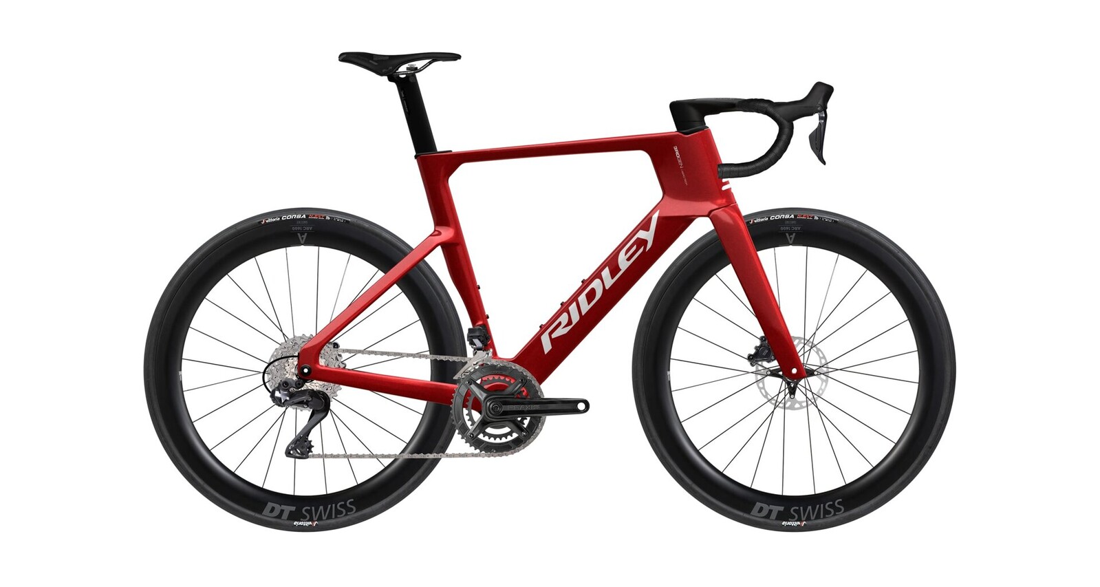 Ridley E-Noah Shimano Ultegra Di2 - Candy Red Metallic / Black / White Velikost: XS