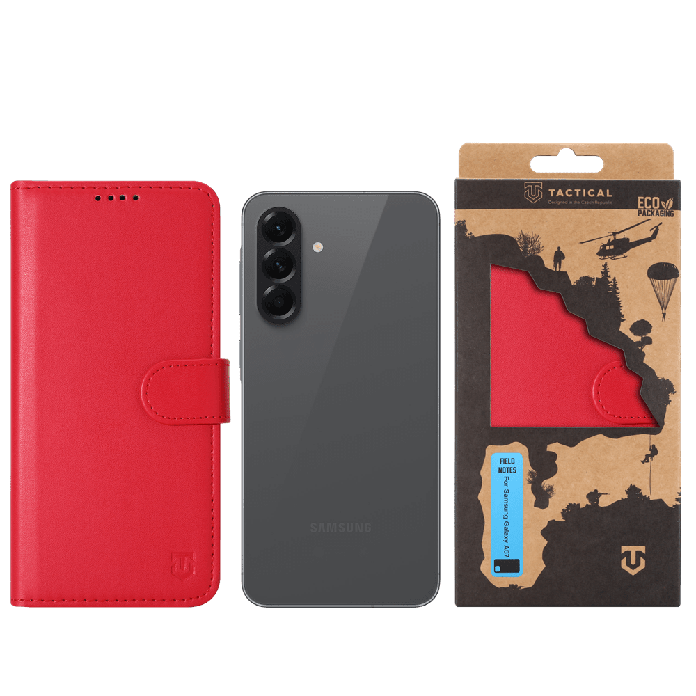 Flipové pouzdro Tactical Field Notes pro Samsung Galaxy A57, červená
