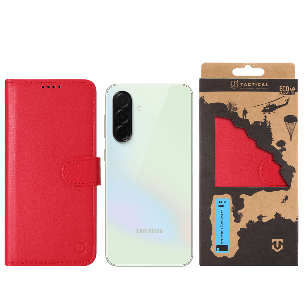 Flipové pouzdro Tactical Field Notes pro Samsung Galaxy A37, červená