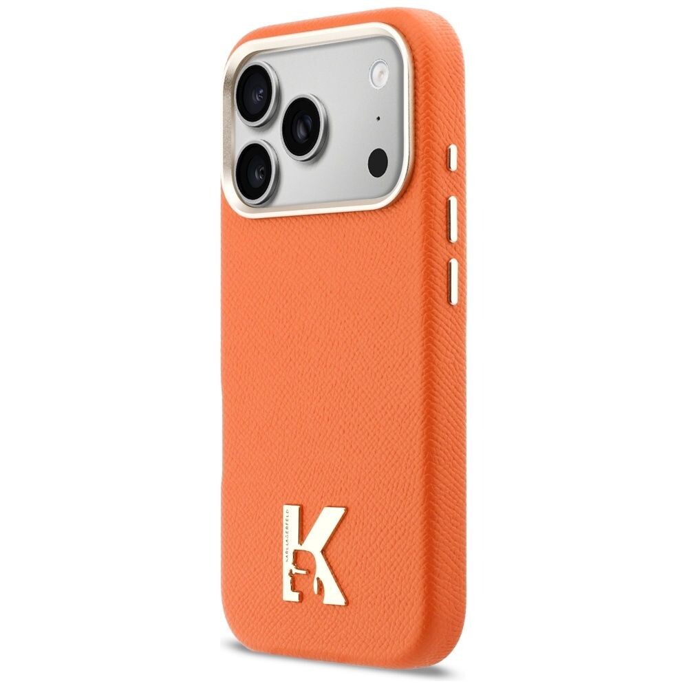 Zadní kryt KARL LAGERFELD case pro Apple iPhone 17 Pro Max compatible with MagSafe KLHMP17X5PGFKHGO, orange