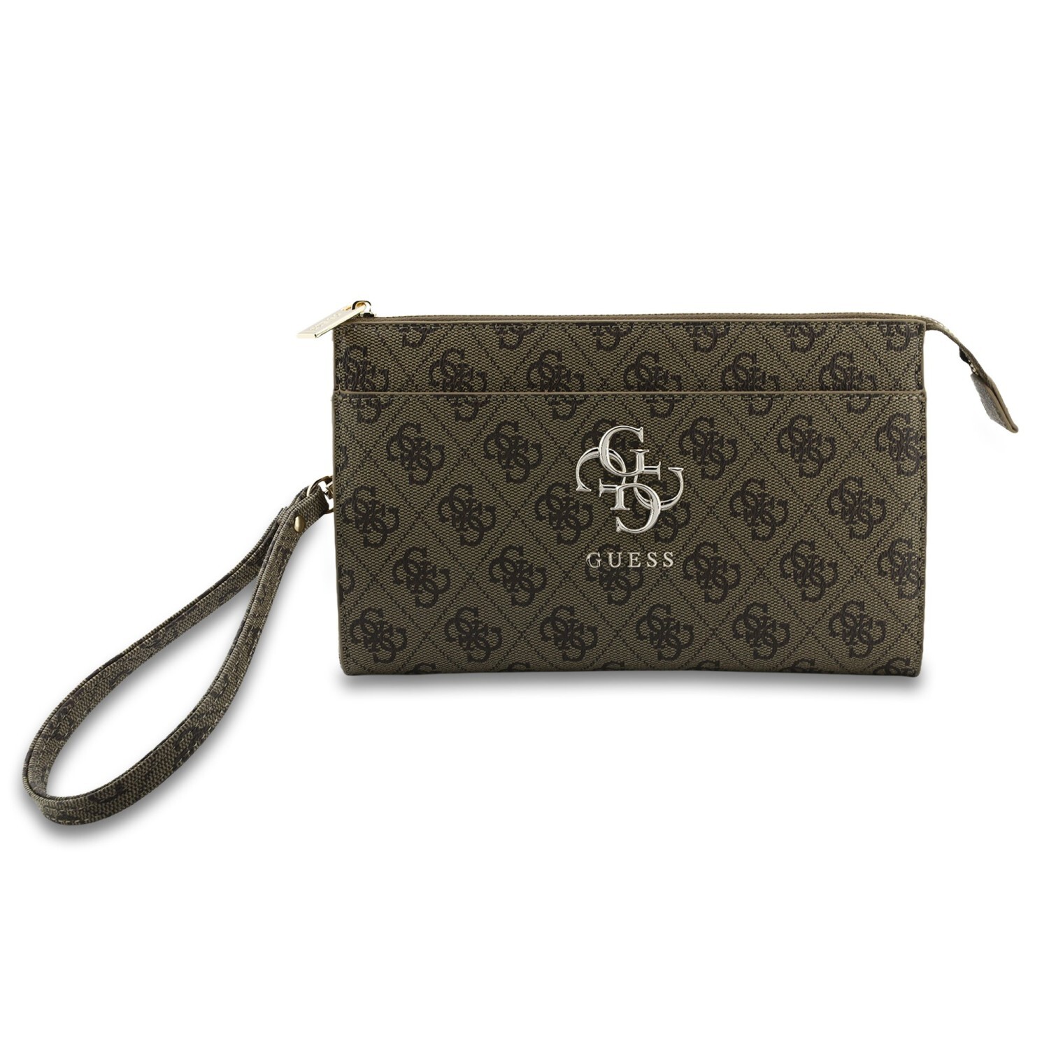 Taška na telefon Guess PU 4G Metal Logo, hnědá