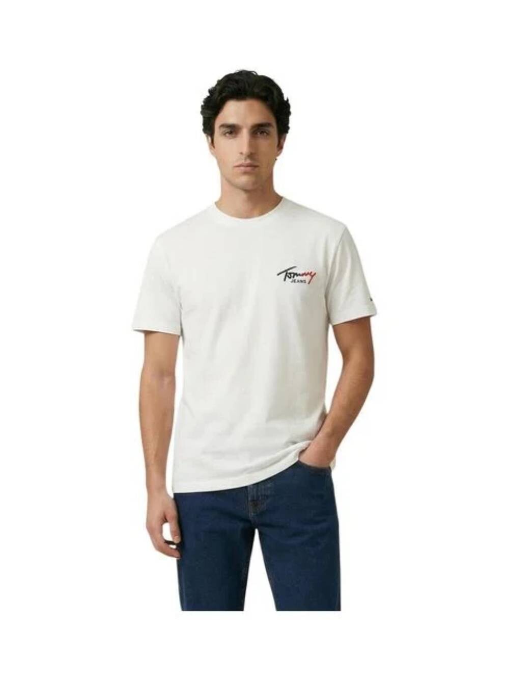 Tommy Jeans pánské bílé tričko DM0DM22538YBL S