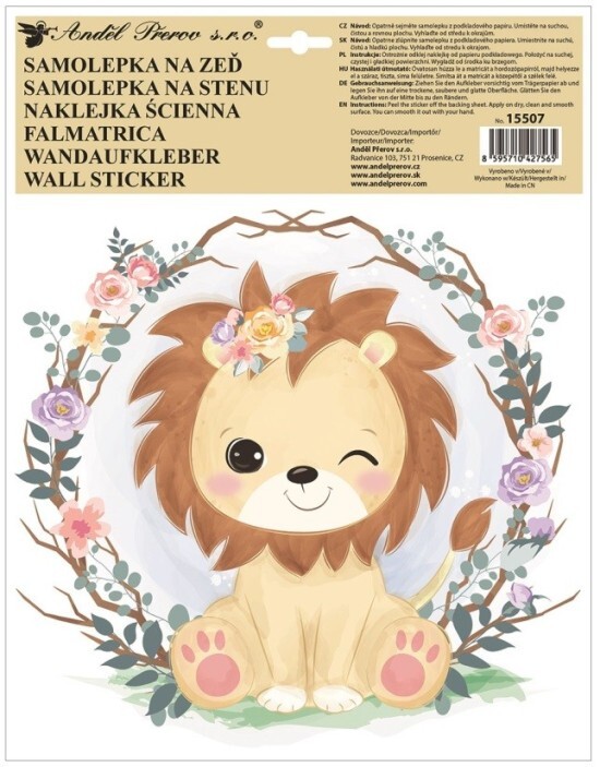 Anděl Samolepka na zeď - barevná - Lev - 15507