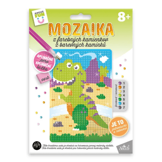 Argus Kreativní tvoření - mozaika z barevných kamínků - Dinosaurus - 1935-0003