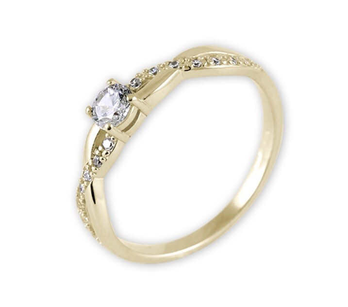 Soliter Zlatý zásnubní prsten s krystaly 229 001 00885 00 55 mm