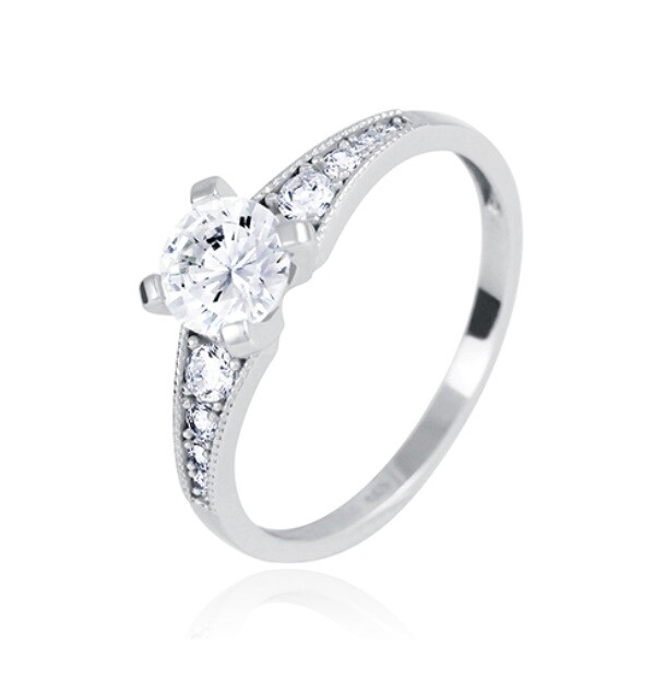 Soliter Nadčasový zásnubní prsten z bílého zlata 229 001 00829 07 53 mm