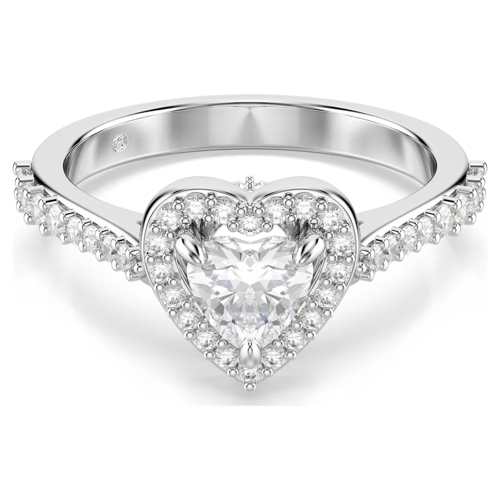 Swarovski Něžný prsten Srdce se zirkony a krystaly Una Angelic 5744048 60 mm