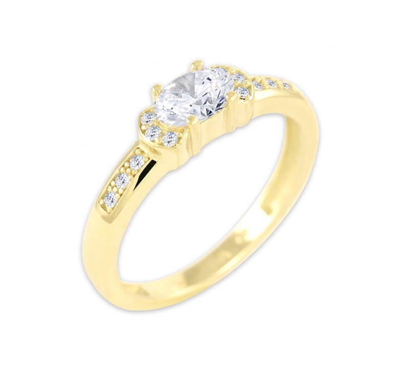 Soliter Oslnivý zásnubní prsten ze žlutého zlata 229 001 00925 00 58 mm