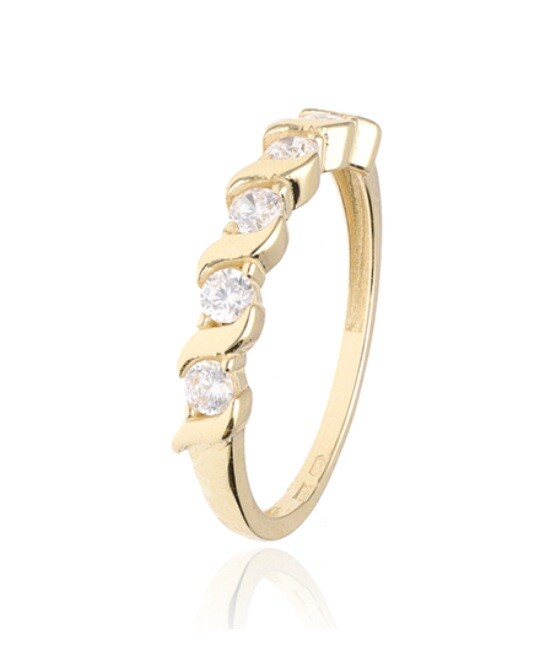 Soliter Zásnubní prsten ze žlutého zlata s krystaly 229 001 00945 00 55 mm