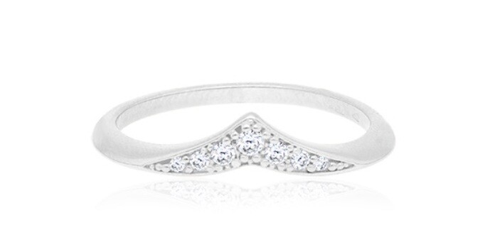 Soliter Prsten z bílého zlata s krystaly Chevron 229 001 00953 07 60 mm