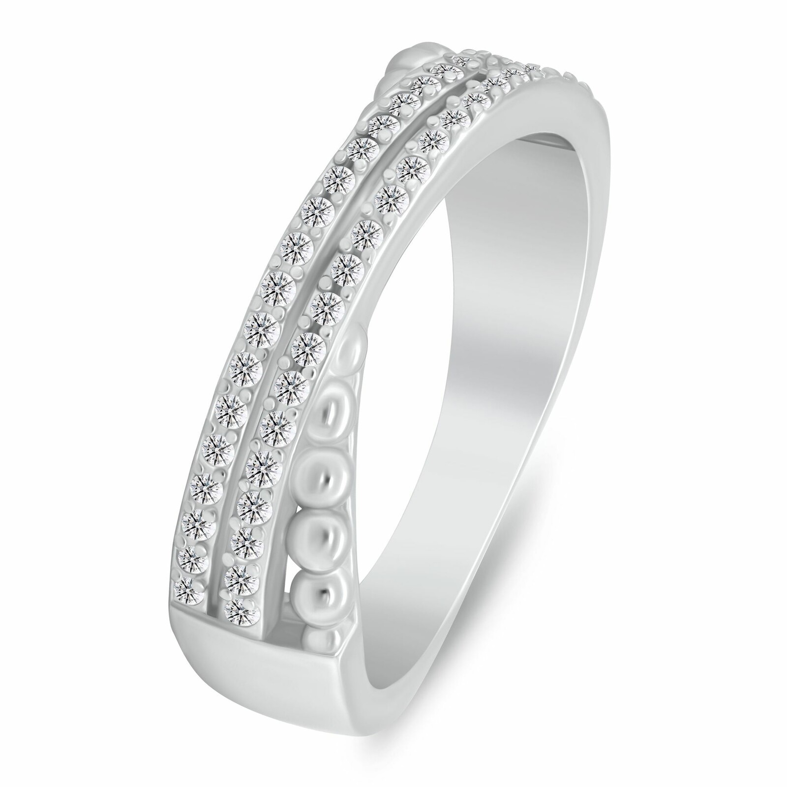 Brilio Silver Elegantní stříbrný prsten s kubickými zirkony RI158W 58 mm