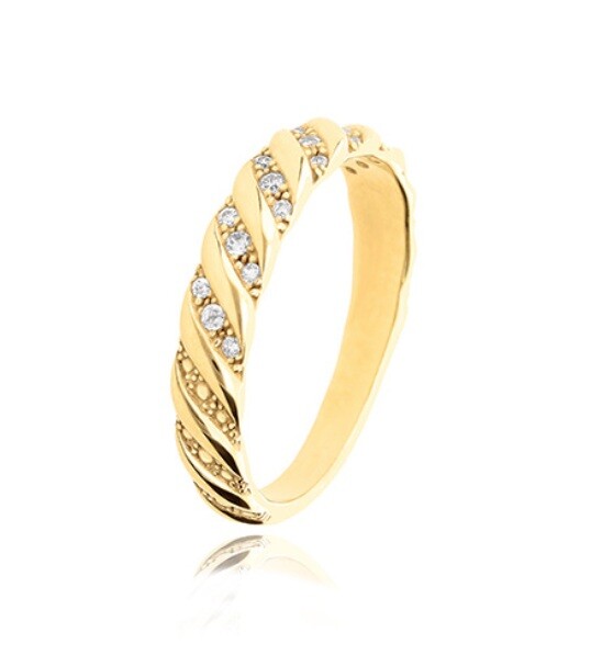 Soliter Moderní prsten ze žlutého zlata s krystaly 229 001 00966 00 62 mm