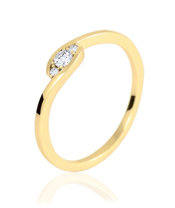 Soliter Něžný zásnubní prsten ze žlutého zlata 229 001 00825 00 53 mm