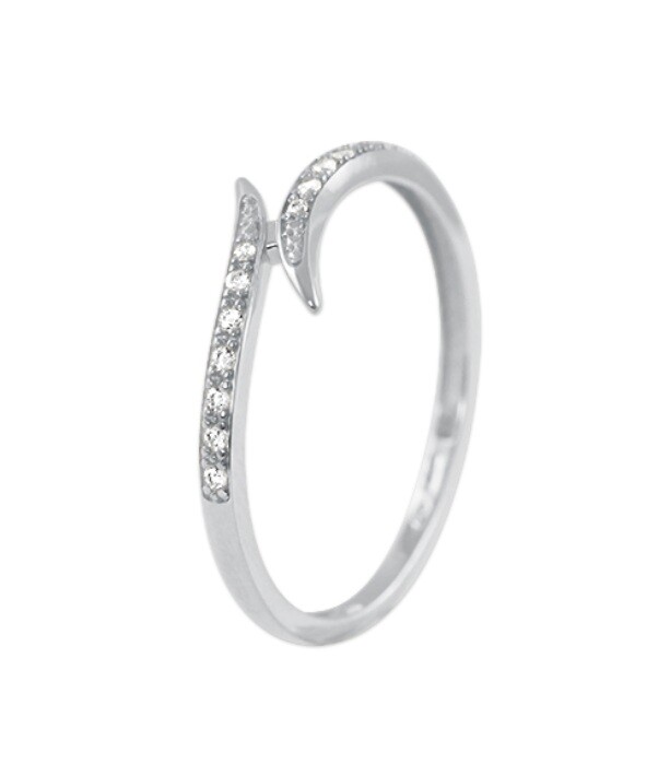 Soliter Zásnubní prsten z bílého zlata s krystaly 229 001 00875 07 55 mm