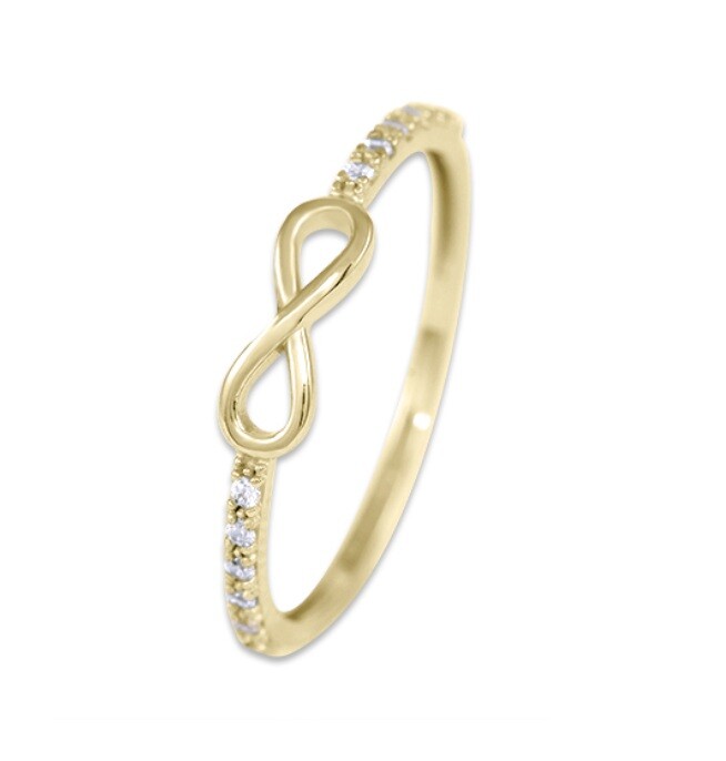 Soliter Prsten ze žlutého zlata s krystaly Nekonečno 229 001 00899 00 56 mm